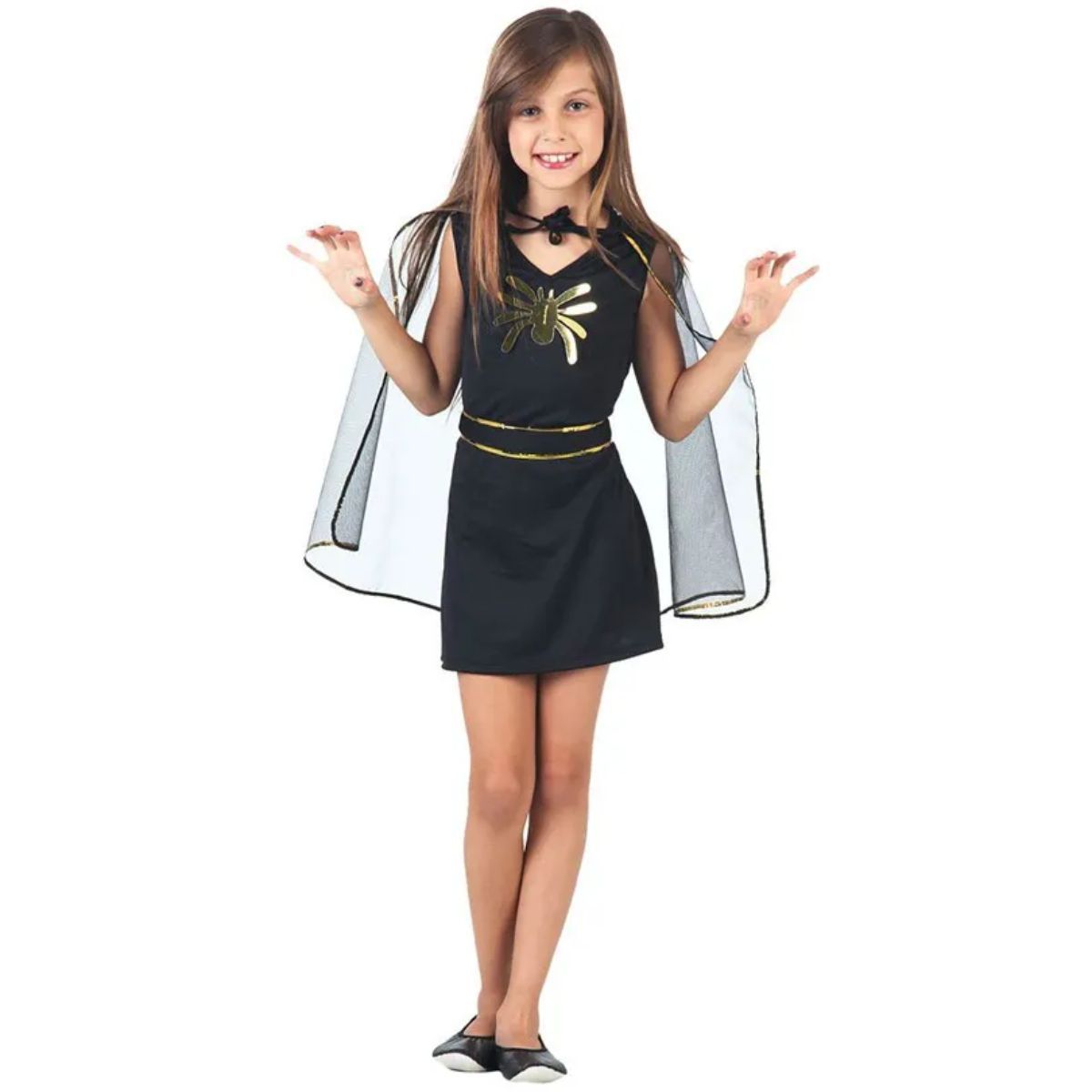Fantasia Bruxa Aranha Dourada Pop Infantil