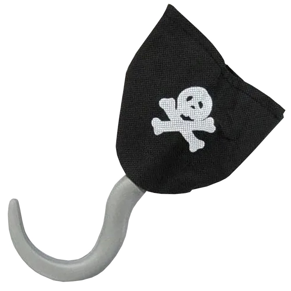 Gancho de Pirata Plástico e Tecido para Fantasias