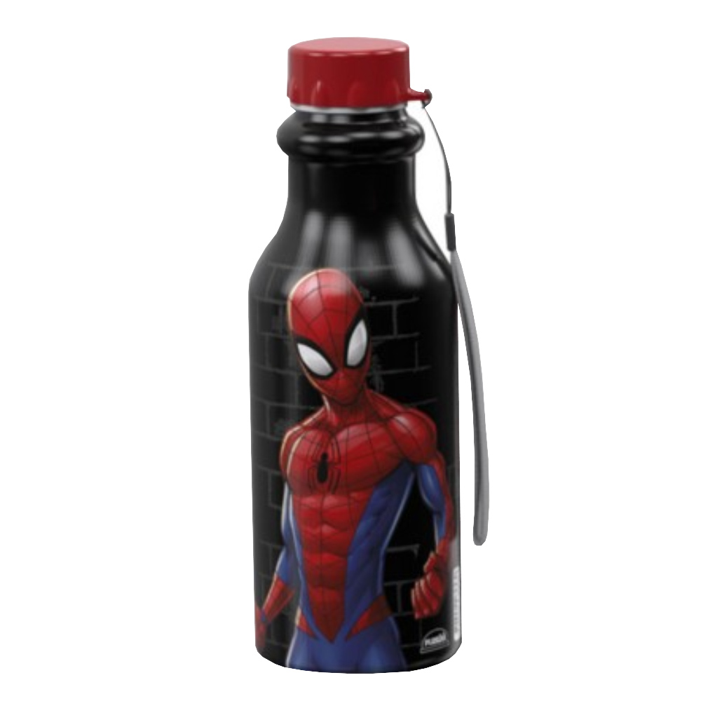 Garrafinha de Plástico Homem Aranha Tampa Rosca - 500ml