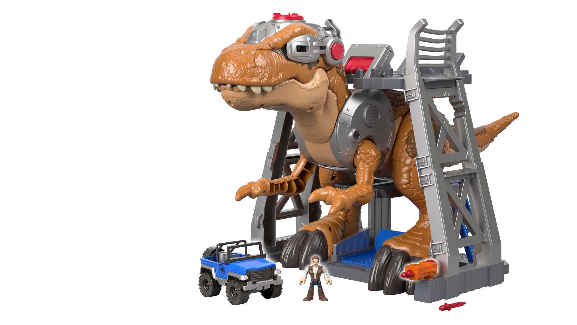 Imaginext Jurassic World Owen Grady And T. Rex Dinosaur Toy With Lights & Motion, 7-Piece Set