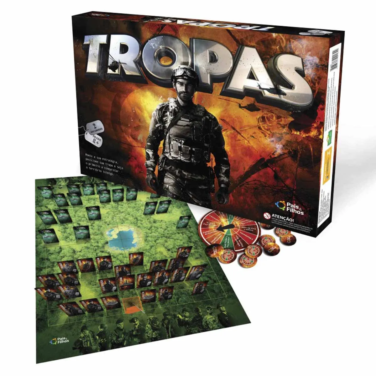 Jogo de Tabuleiro Estratégico Tropas - 154 Peças