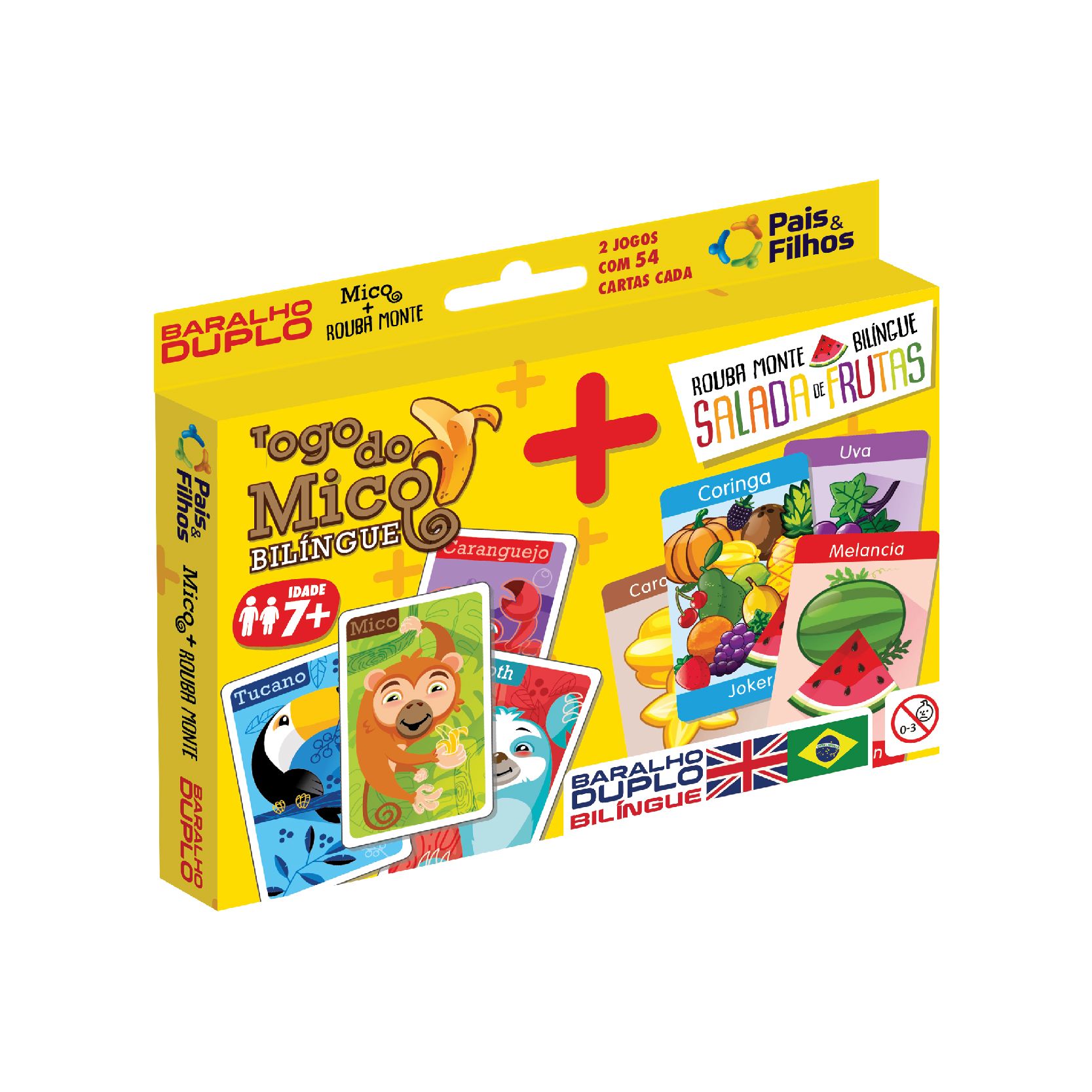 Baralho Duplo Jogo do Mico e Rouba Monte - Bilíngue