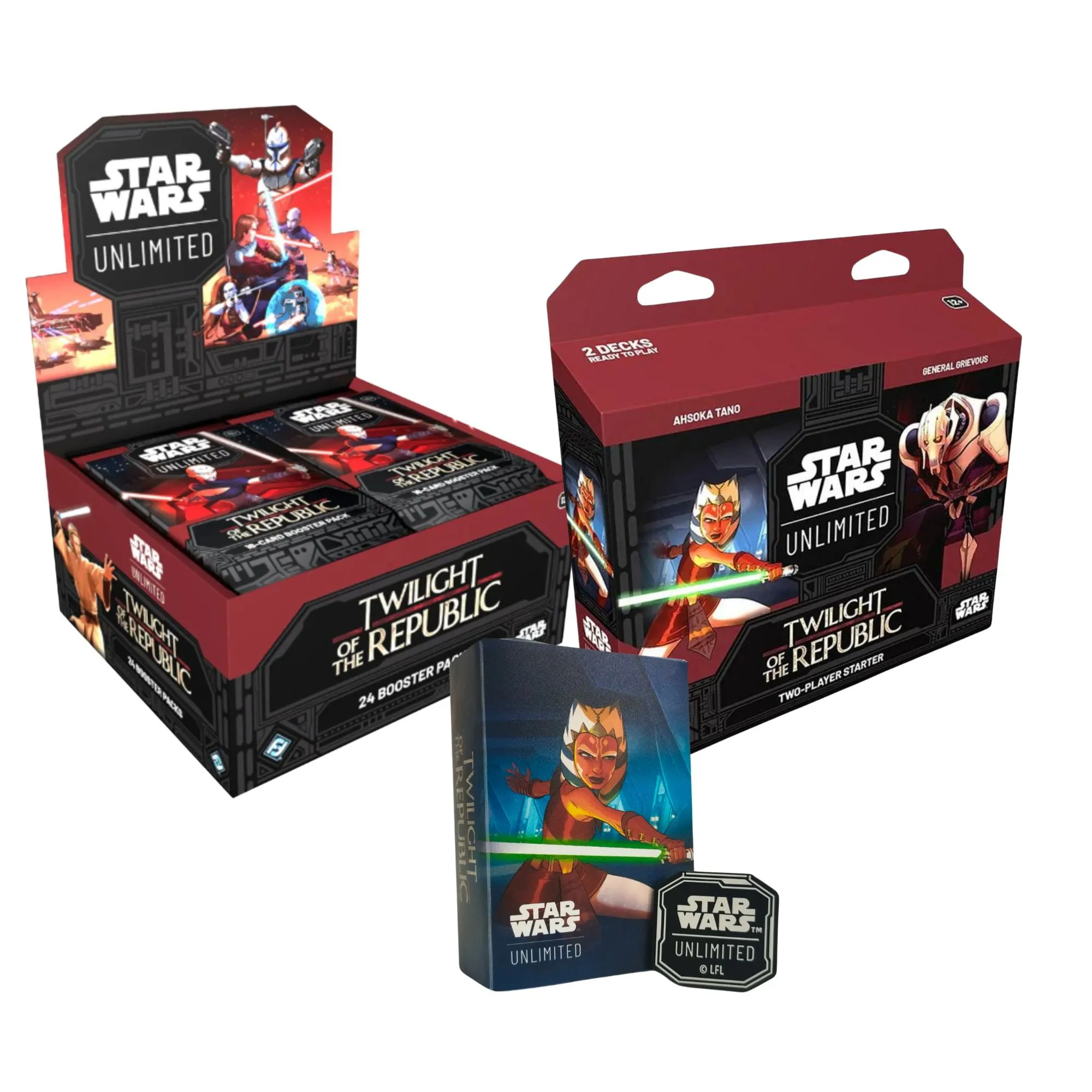 Star Wars : Unlimited - Twilight of the Republic : Booster Box ( Inglês) + Two Player Starter Gratis Intiative Token + Mini Box
