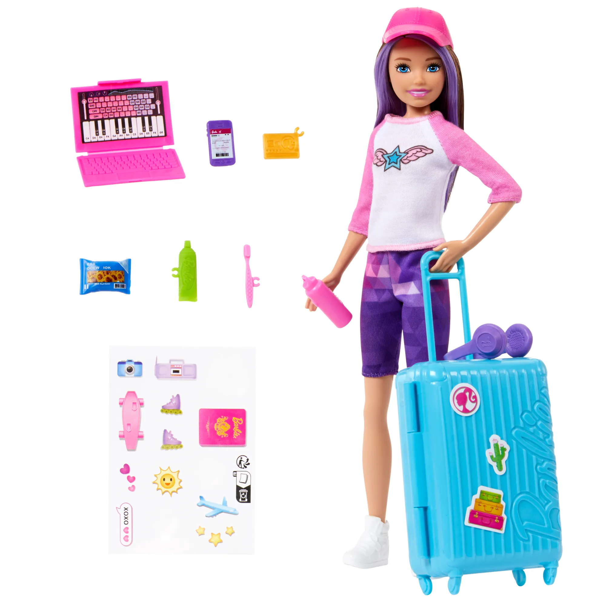 Barbie Skipper Poupée et 10Accessoires Coffret Voyage