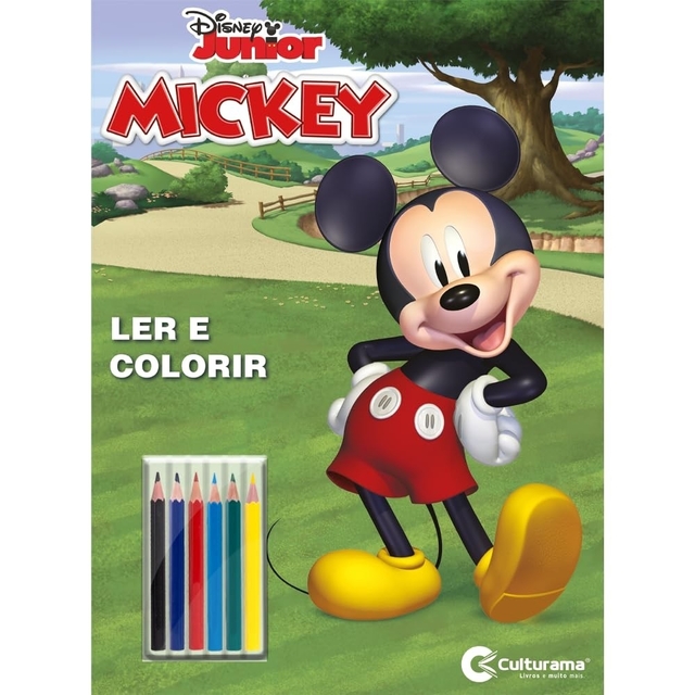 Livro Gigante Ler e Colorir com 6 Lápis de Cor - Mickey - Culturama
