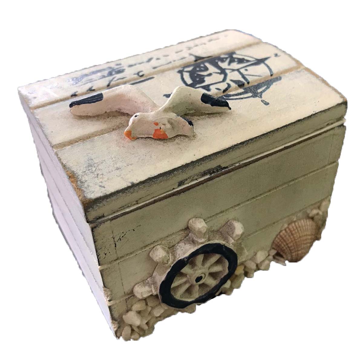 Mini Baú de Madeira Marinheiro Navy