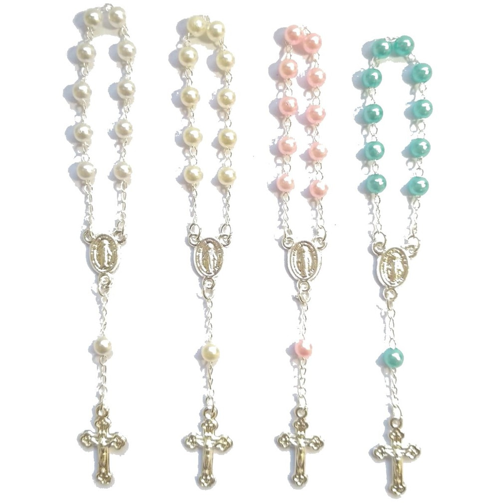 Mini Terço Pérolas para Lembrancinhas