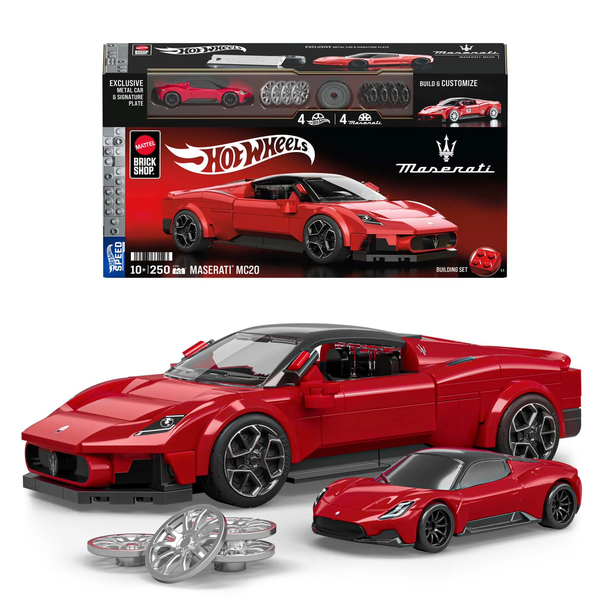 Mattel – Brick Shop – Hw – Maserati Mc20, 250 Pièces, de Collection