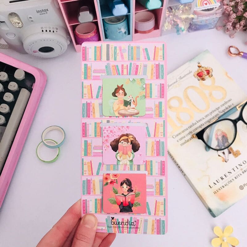 Kit 3 Marcadores de Páginas Magnético Amor por Livros