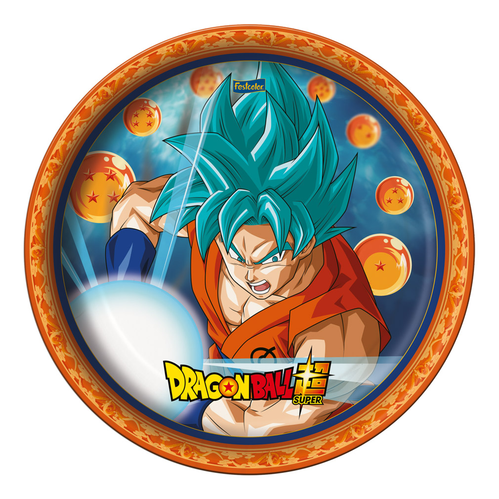 Prato Redondo Dragon Ball Super 18cm - 8 Unidades