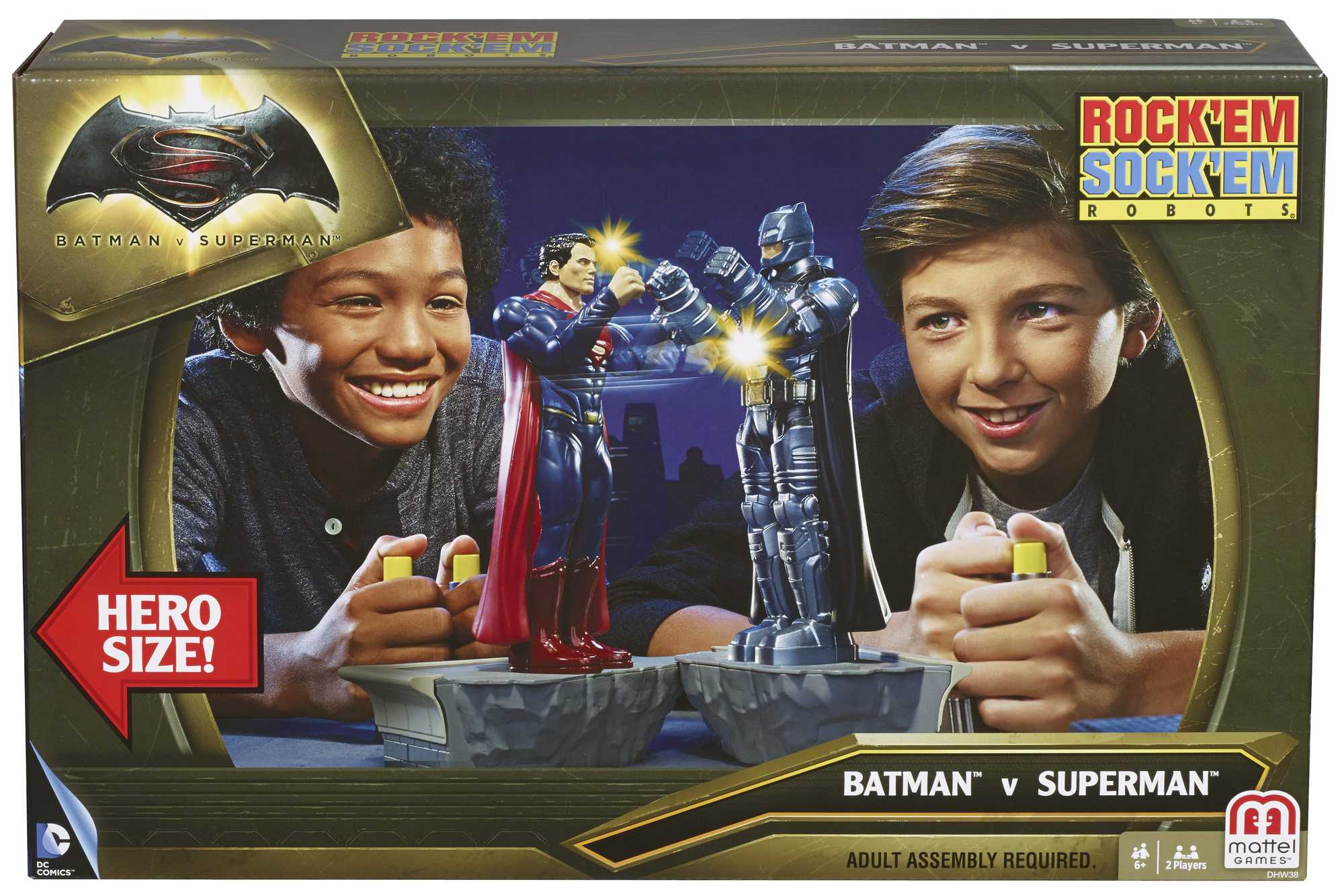 Batman vs Superman Rock 'Em Sock 'Em Robots 2-Player Kids Game, Fighting Robots Action Game