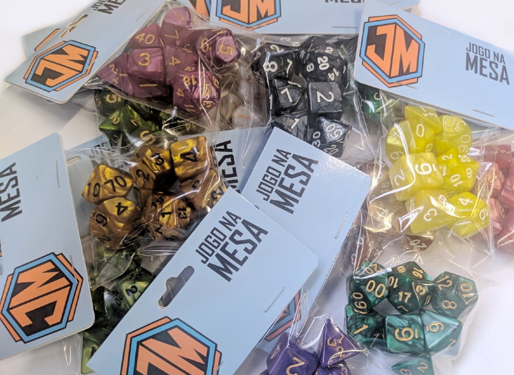 Dados para RPG Linha Marmorizados - Conjunto com 7 peças