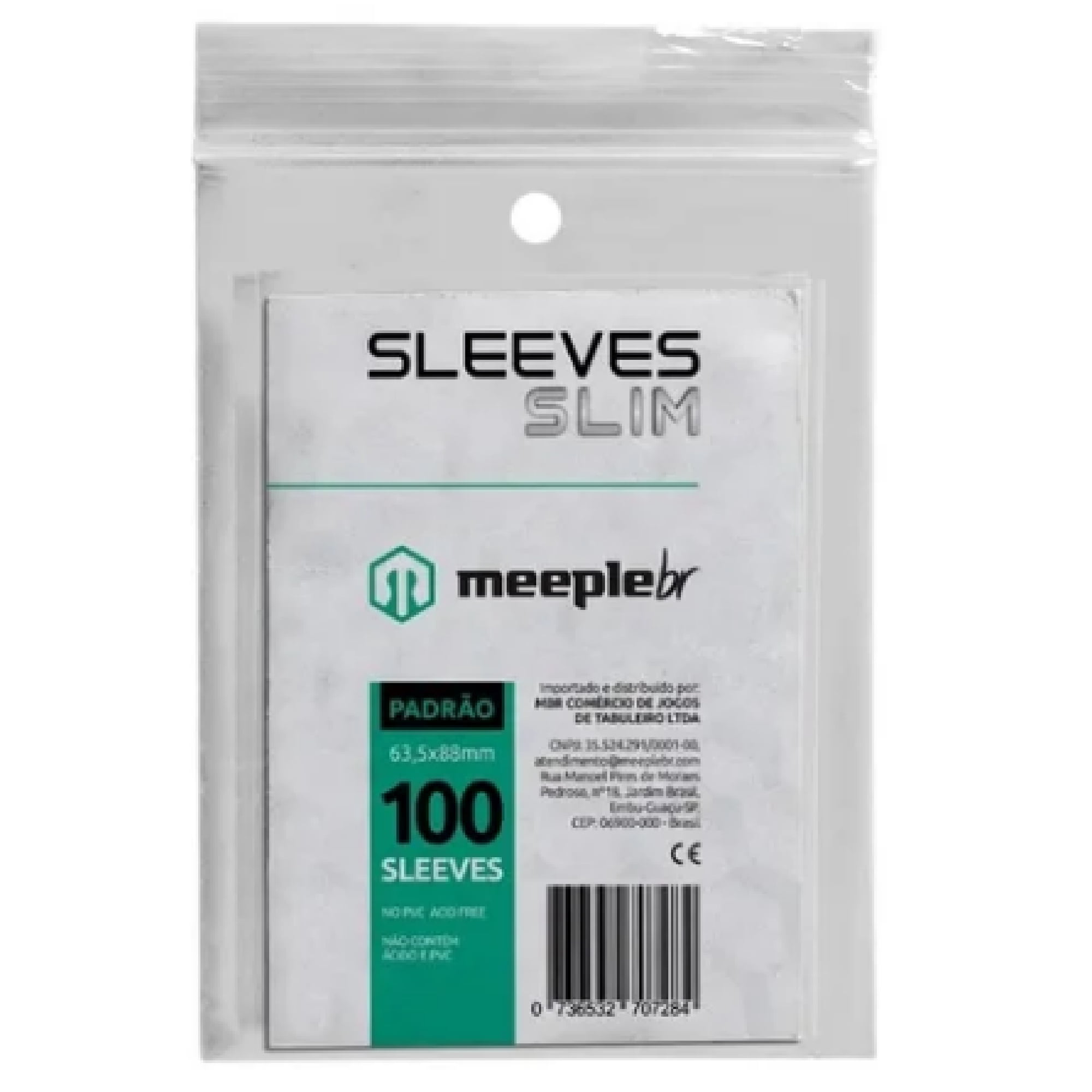 Sleeves Slim Padrão (63,5 x 88mm) MeepleBR