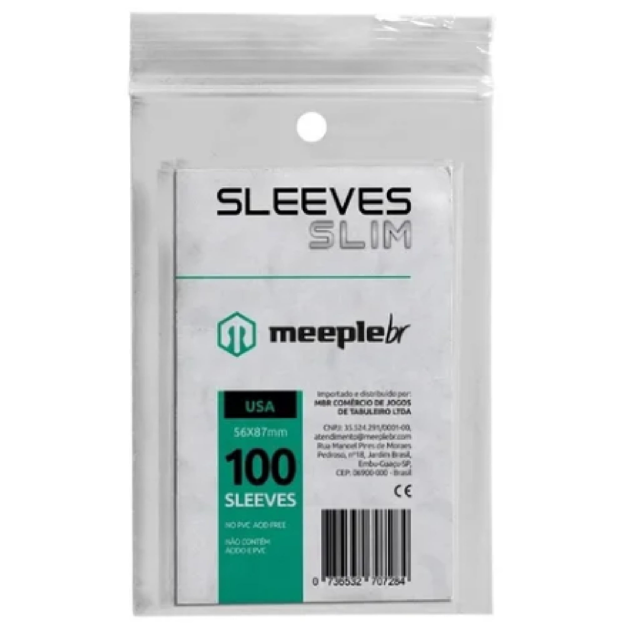Sleeves Slim USA (56 x 87mm) MeepleBR