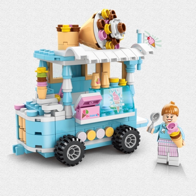 Bloco de Montar Street Food Carrinho de Sorvete 184 Peças - Bloxi