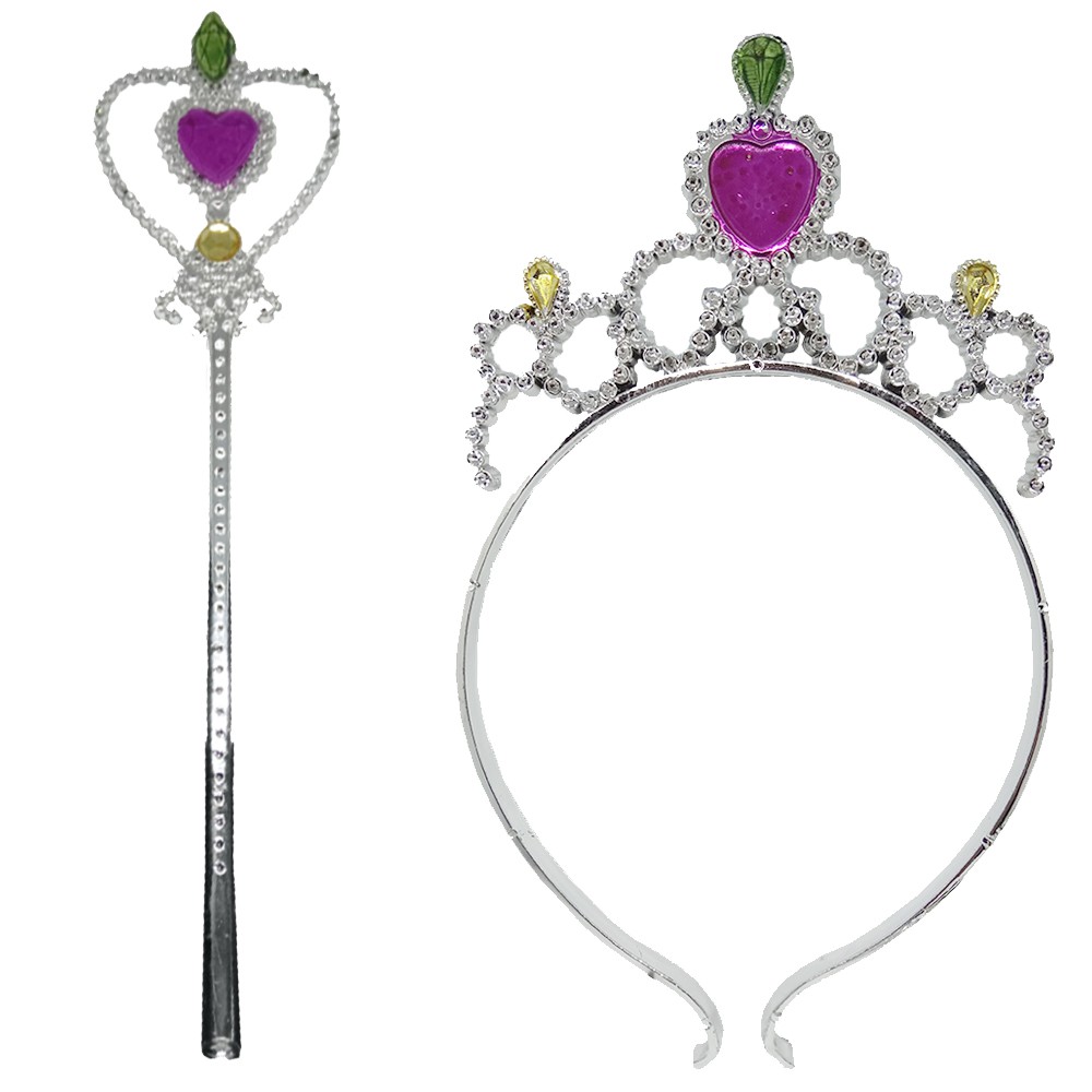 Tiara e Varinha de Princesa Colorida