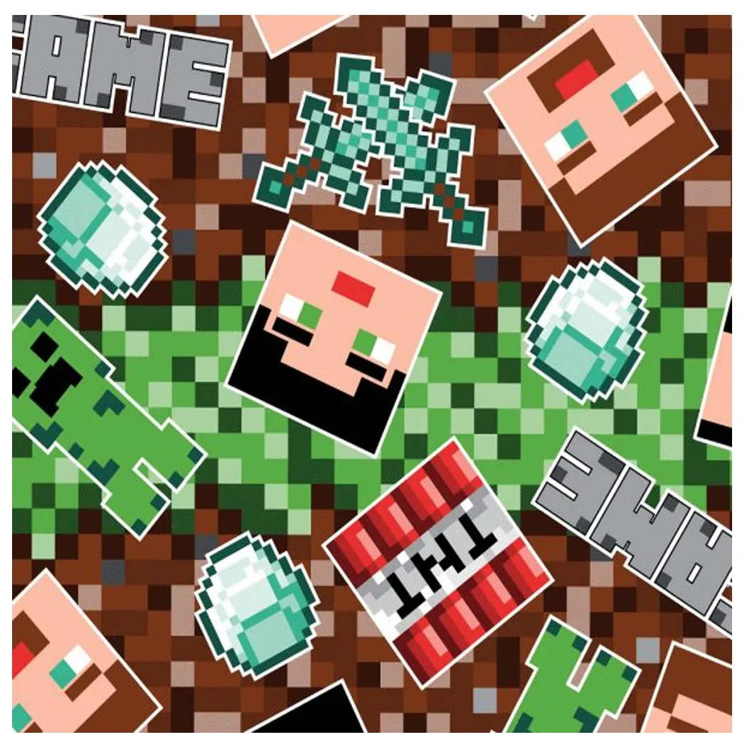 Tnt Estampado Mundo Pixel - 5 Metros