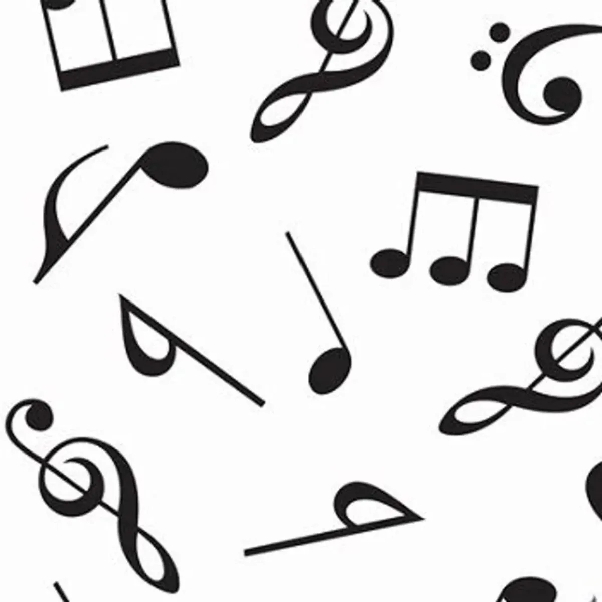 Tnt Estampado Notas Musicais - 5 Metros