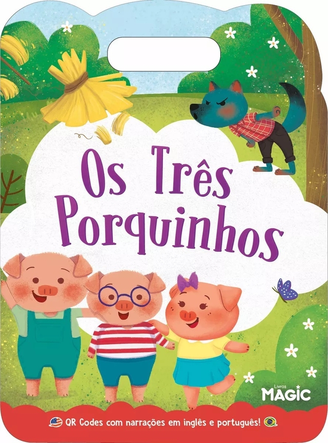 Livro Infantil Ilustrado Os Três Porquinhos Bilingue - Magic Kids