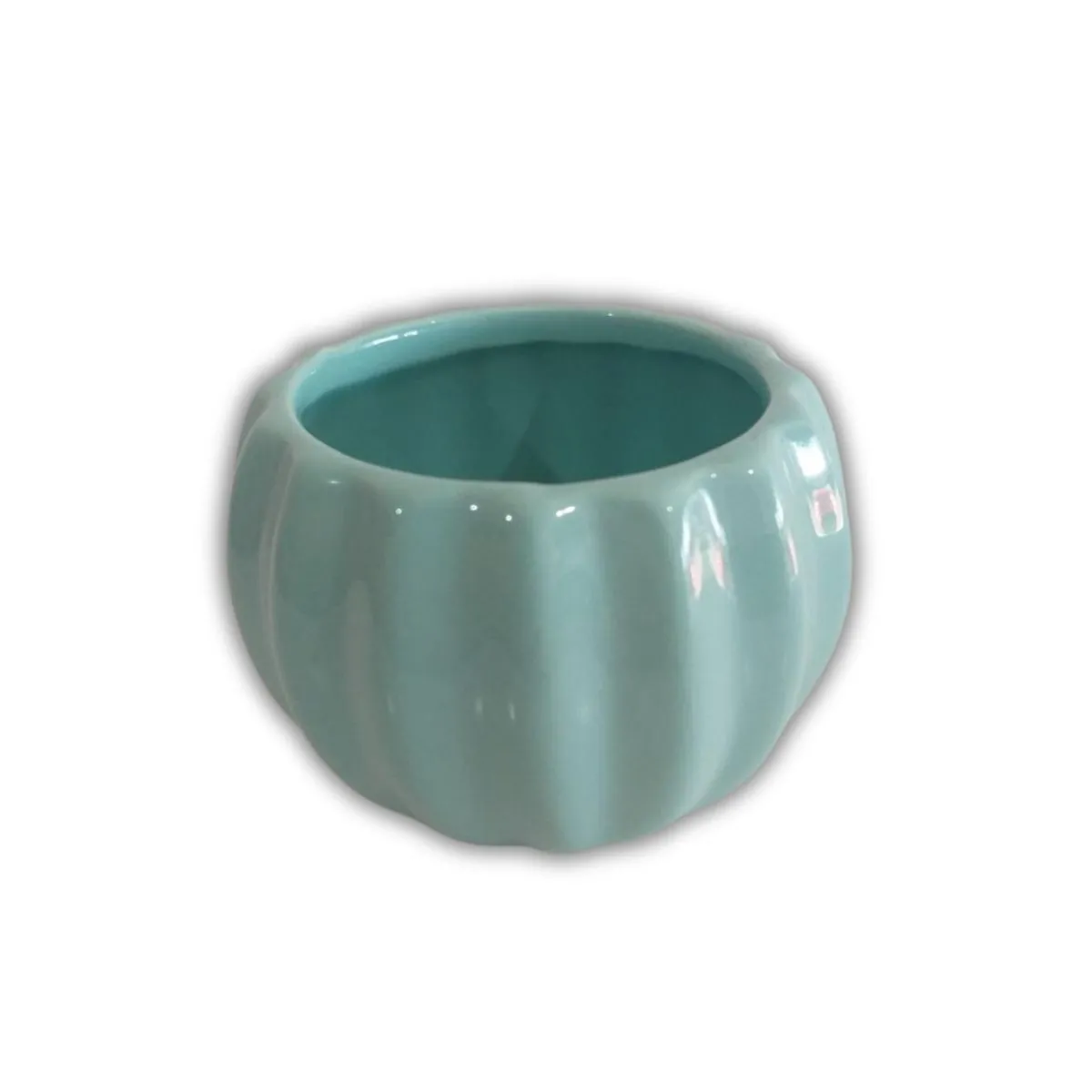 Vaso De Cerâmica Azul Tiffany - 6,6cm x 6cm