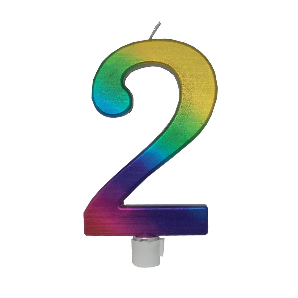 Vela de Aniversário Degradê - Número 2
