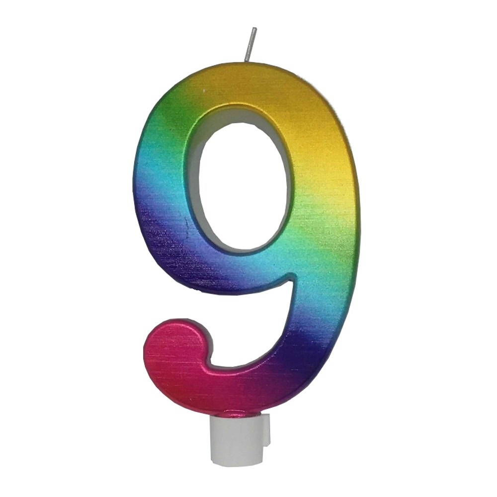 Vela de Aniversário Degradê - Número 9